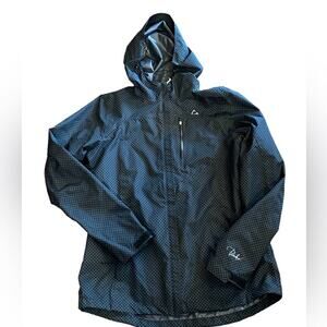 Paradox Women's size Small Raincoat Black with Aqua Polka Dots Waterproof